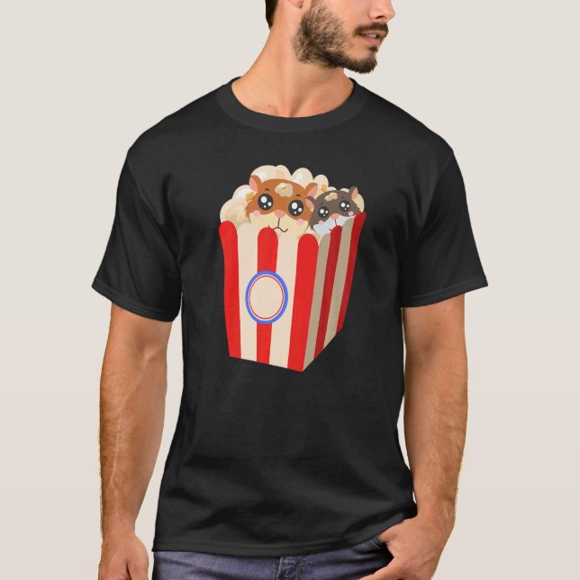 Camiseta Hamster Popcorn Hamsters Animal Pet Graphic (Frente)