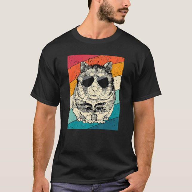 Camiseta Hamster retroativo com óculos de sol (Frente)