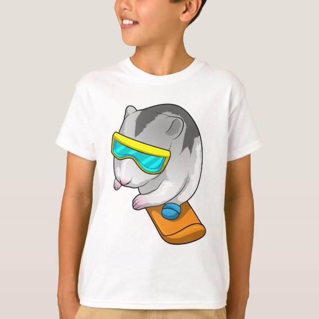 Camiseta Hamster Snowboarder Snowboard (Frente)
