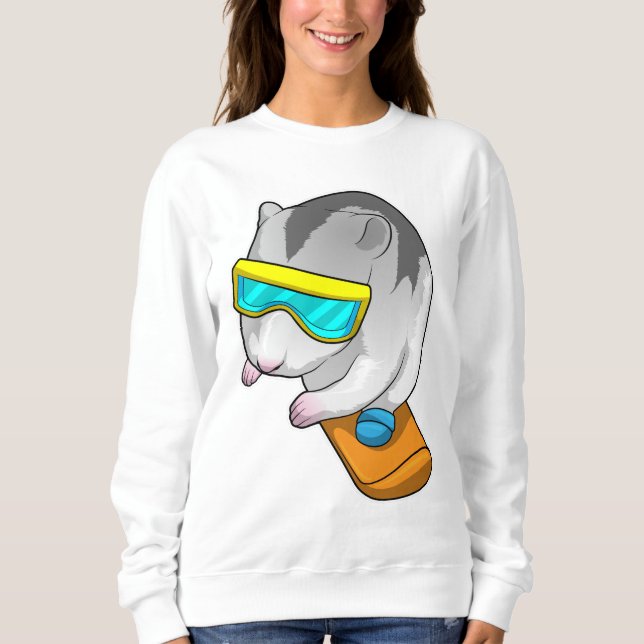 Camiseta Hamster Snowboarder Snowboard (Frente)
