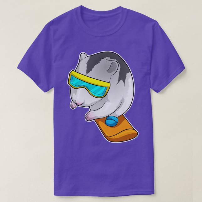 Camiseta Hamster Snowboarder Snowboard (Frente do Design)