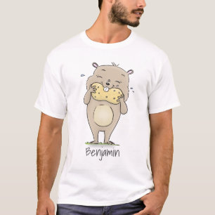 Camiseta Hamster sorridente e bonito com desenho animado de