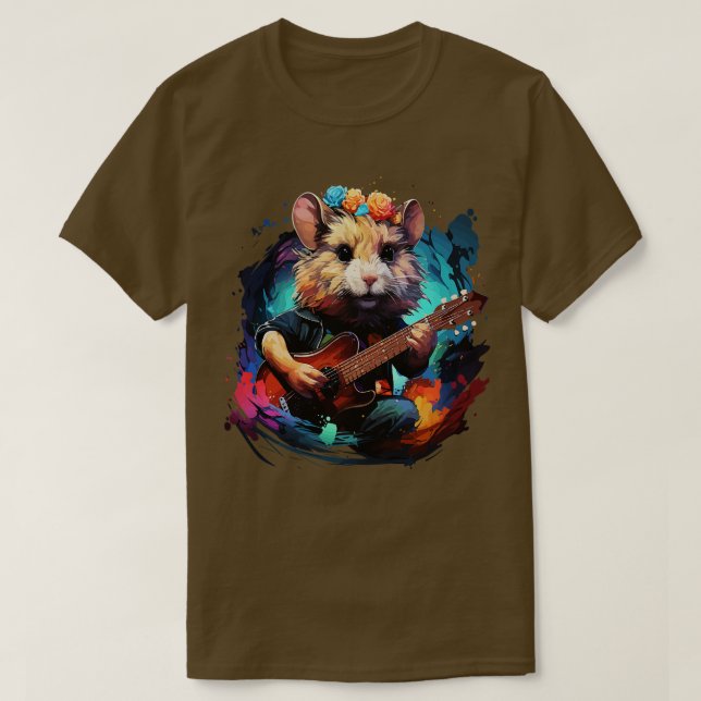 Camiseta Hamster tocando violão (Frente do Design)
