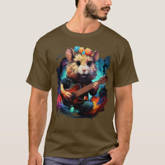 Camiseta Hamster tocando violão