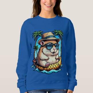Camiseta Hamster tropical no Verão de abacaxi flutuante