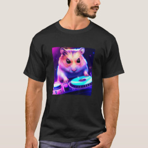 Camiseta Hamster Vaporwave DJ Aestético Boys Raparigas Wom
