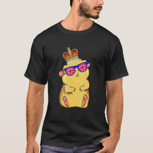 Camiseta Hamster Vestindo Óculos De Sol E Coroa Inglaterra