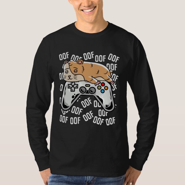 Camiseta Hamster Video Game Noob Oof  Kids Boys Girls (Frente)