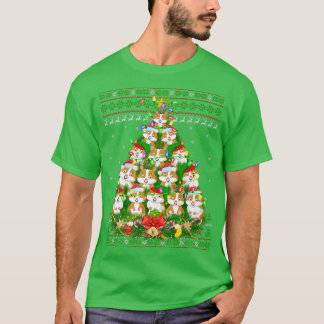 Camiseta Hamster Xmas Lighting Tree Papais noeis Hamster Ug