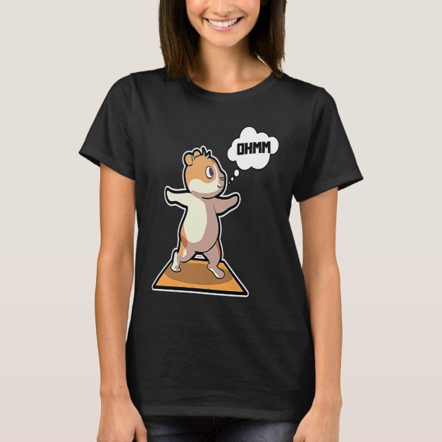 Camiseta Hamster Yoga Poses Sport Gymnastics Ohm Heartbeat  (Frente)