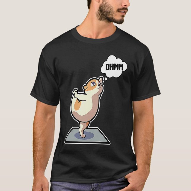 Camiseta Hamster Yoga Poses Sport Gymnastics Ohm Heartbeat  (Frente)