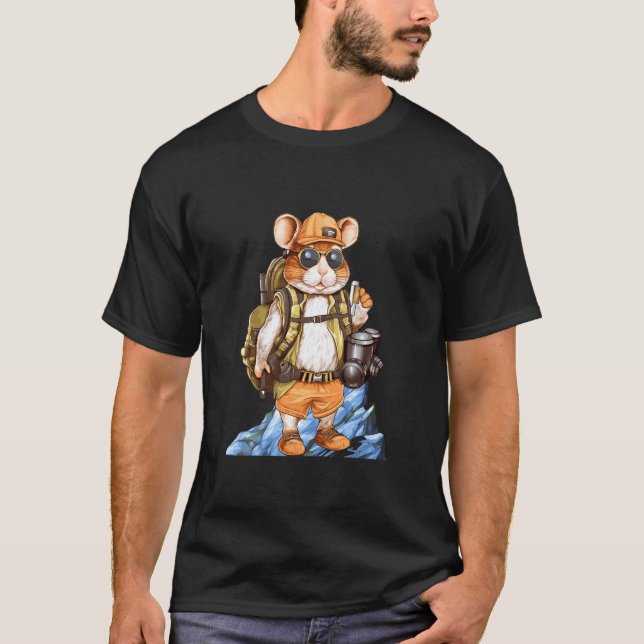 Camiseta Hamsters Binoculares de Hiking do Hiker de Hamster (Frente)