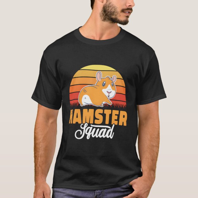Camiseta Hamsters de Animais Roedores de Esquadrão de Hamst (Frente)