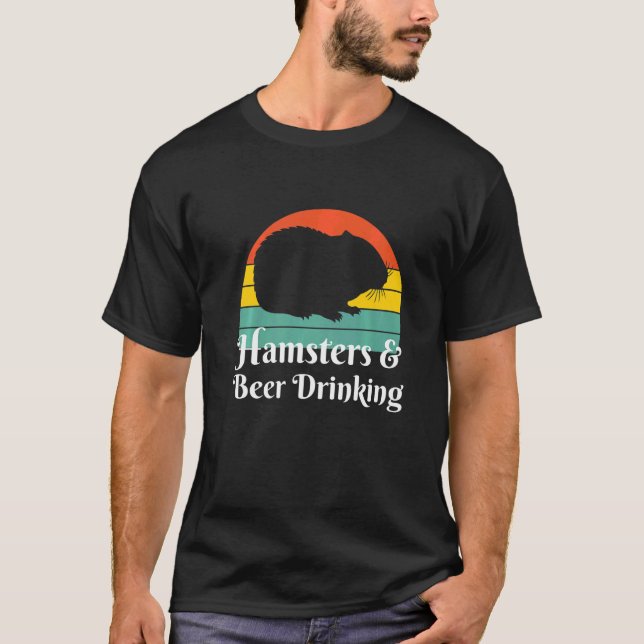 Camiseta Hamsters E Bebendo De Cerveja (Frente)