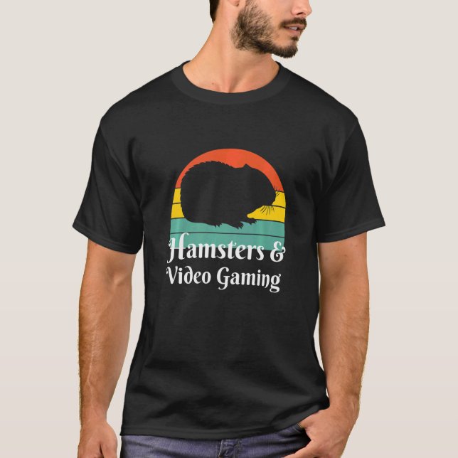 Camiseta Hamsters E Jogador De Jogos De Vídeos (Frente)