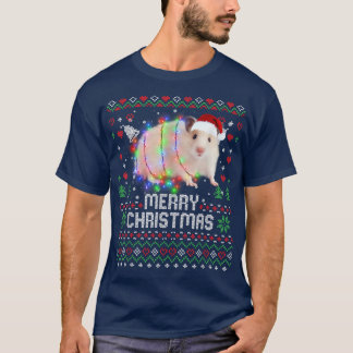 Camiseta Hamsters Santa Hat Animal Christmas Tree Lights Ho