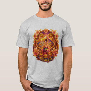 Camiseta Hana Ho: Geisha & Dragão Dourado Flor de Chá Tee