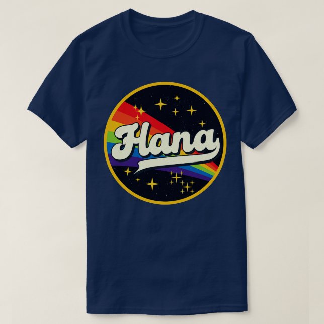 Camiseta Hana Rainbow No Space Vintage Style (Frente do Design)