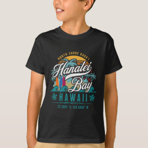 Camiseta Hanalei Byy North Shore Kauai Hawaii Retro Sun Sur