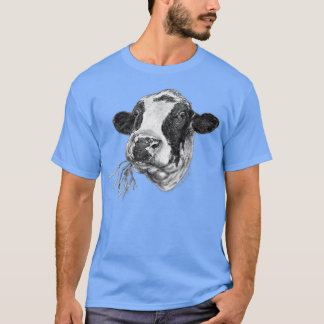 Camiseta Hand-drawn Happy Holstein Friesian Dairy Cow