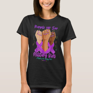 Camiseta Hands Purple Up Day For Military Kids Child Purple