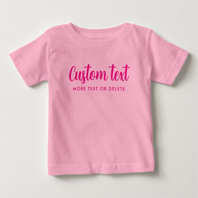 Camiseta Handwritten Custom Text Photo Template Pink (Frente)