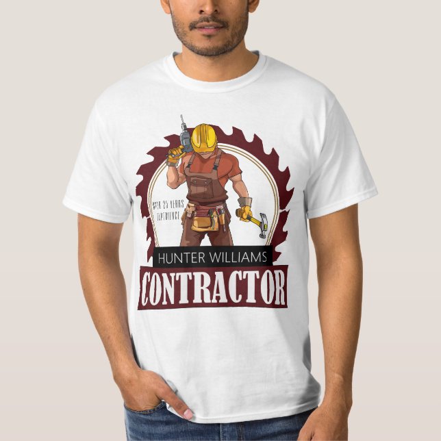Camiseta Handyman de Reparação Profissional Russo (Frente)