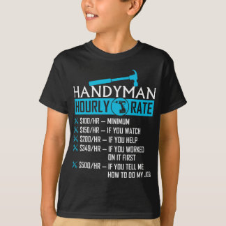 Camiseta Handyman Ha Hora Taxa Humor Carpinteiro Engraçado