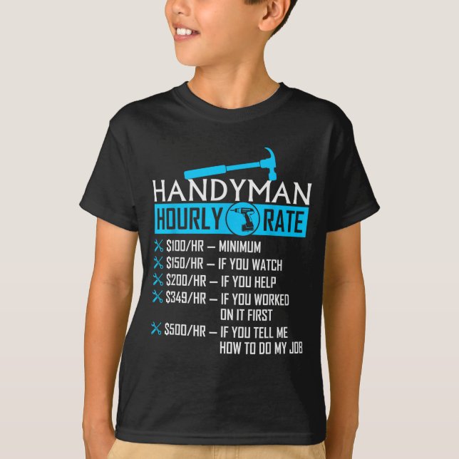 Camiseta Handyman Hourly Rate Humor Carpenter Funny Handy M (Frente)