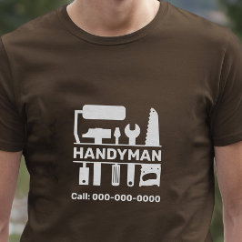 Camiseta Handyman - Monograma de Ferramentas de Hardware