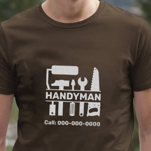 Camiseta Handyman - Monograma de Ferramentas de Hardware