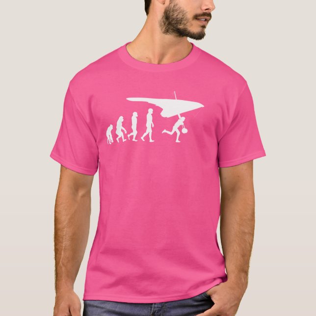 Camiseta Hang Gling Evolution Caveman Timeline Funny (Frente)