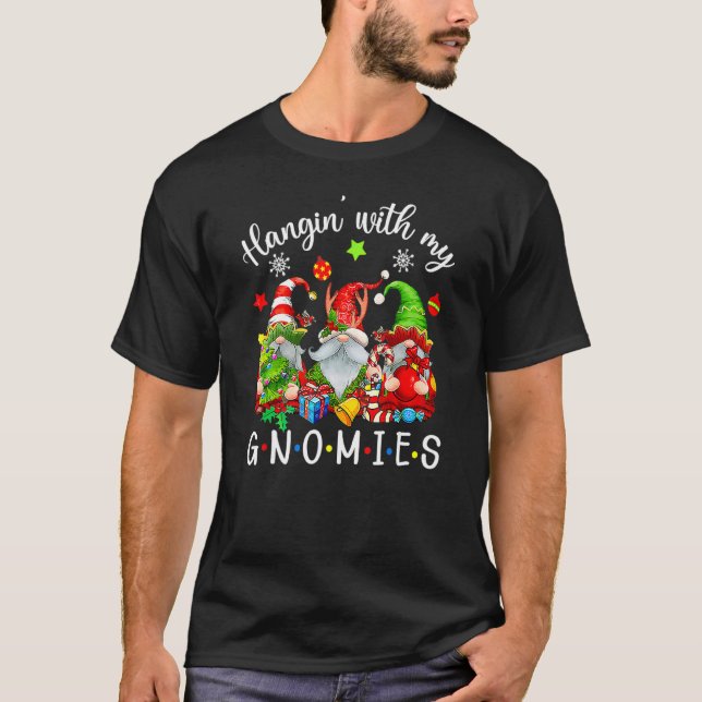 Camiseta Hangin' With My Gnomies  Gnomes Merry Christmas 4 (Frente)
