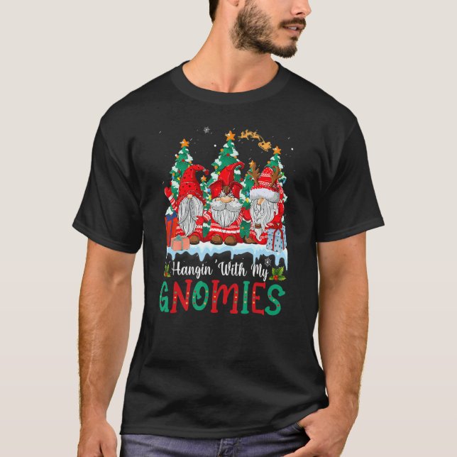 Camiseta Hangin' With My Gnomies  Gnomes Merry Christmas 8 (Frente)