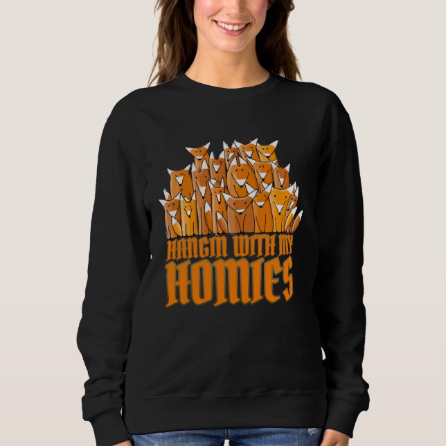 Camiseta Hangin with My Homies Rap, Hiphop & Foxes (Frente)