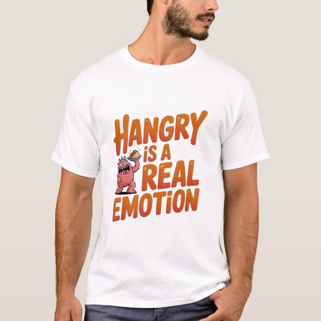 Camiseta Hangry É Uma Verdadeira Citação De Monstro Engraça (Frente)