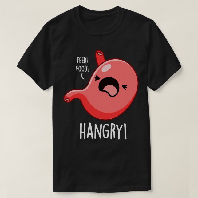 Camiseta Hangry Engraçado Fome Com Fome (Frente do Design)