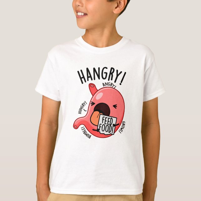 Camiseta Hangry Funny Stomach Pun (Frente)