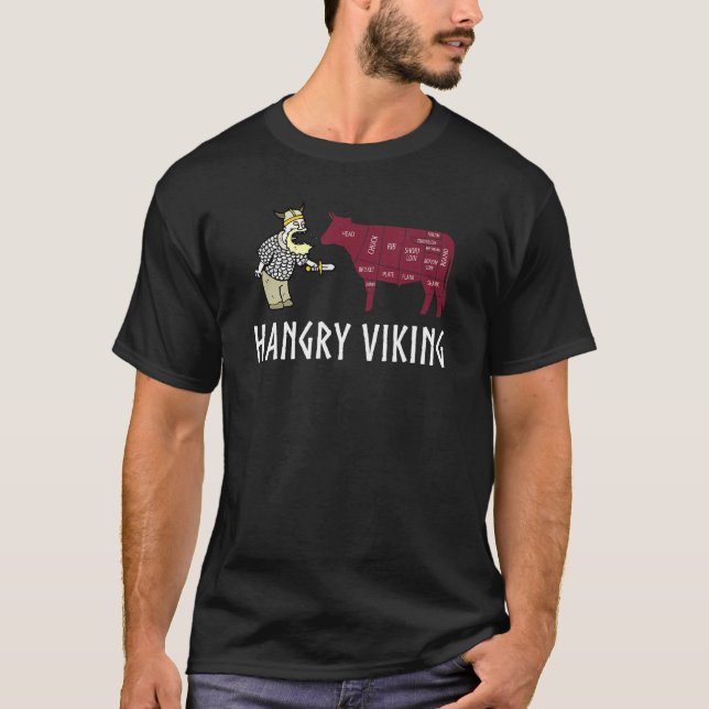Camiseta Hangry Viking Hungry Scandinavian Norse Beef (Frente)