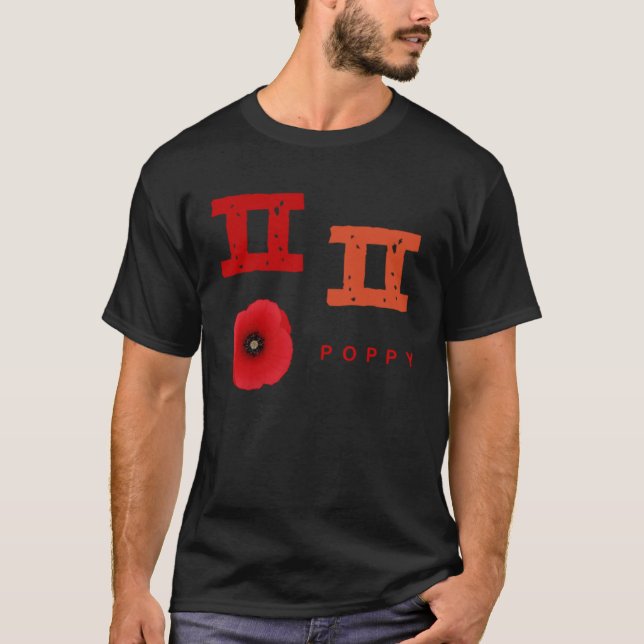 Camiseta Hangul, alfabeto coreano - Poppy consonante (Frente)