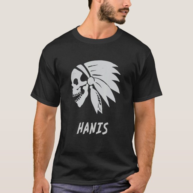 Camiseta Hanis Native American Indian Born Freedom Evil Sku (Frente)