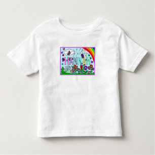 Camiseta Hanna Whimsical Flowers, Rainbow T-S