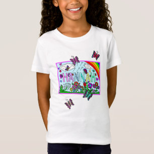 Camiseta Hanna Whimsical Flowers, Rainbow T-S
