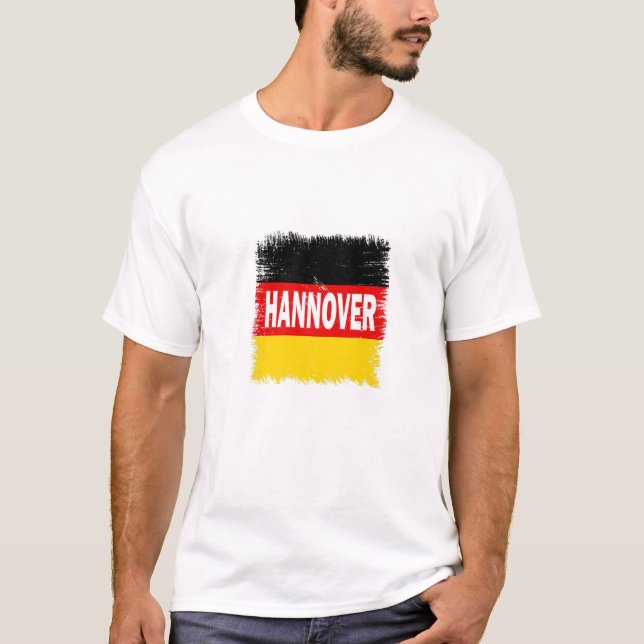 Camiseta Hannover - Alemanha Com Bandeira Alemã (Frente)