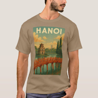 Camiseta Hanoi Hoan Kiem Lake and Red Bridge Vietnam vintag
