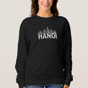 Camiseta Hanoi Vietnam City Skyline Silhouette Outline Sket