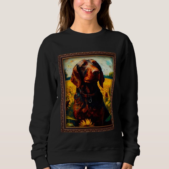 Camiseta Hanoverian Scenthound Painting Sunflower Flower Mo (Frente)