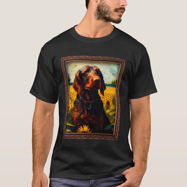 Camiseta Hanoverian Scenthound Painting Sunflower Flower Mo (Frente)
