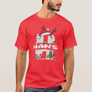 Camiseta Hans Christmasw Hans Name para o Natal engraçado