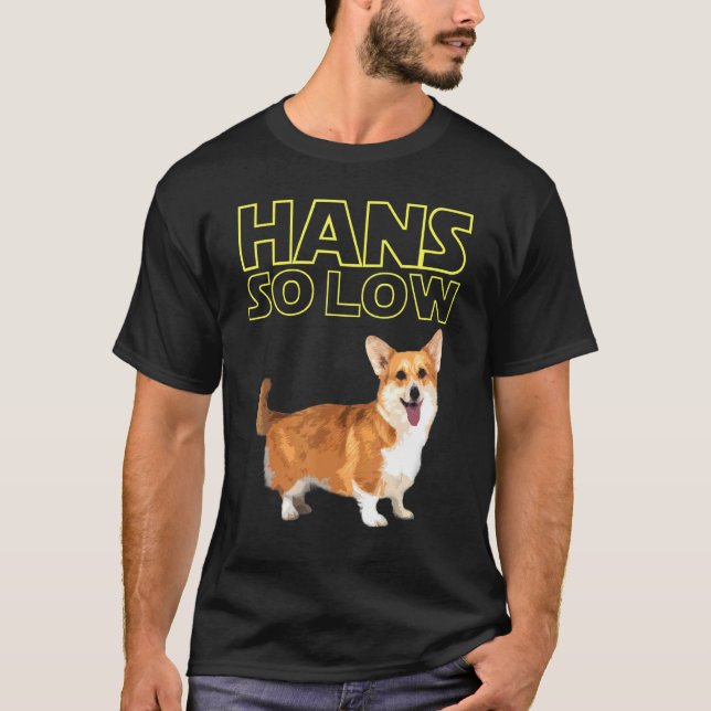 Camiseta Hans tão baixo Corgi (Frente)